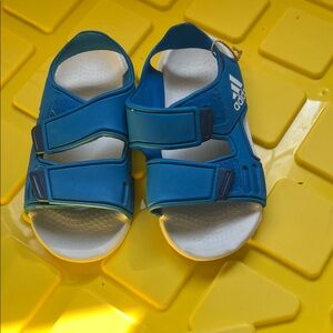 adidas Kids Blue and White Double-Strap Sandals